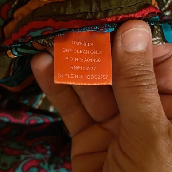 Hale Bob Cabana Swim Blouse Top / Cover Up Sheer Boho Vacation 100% Silk size S - Picture 5 of 8